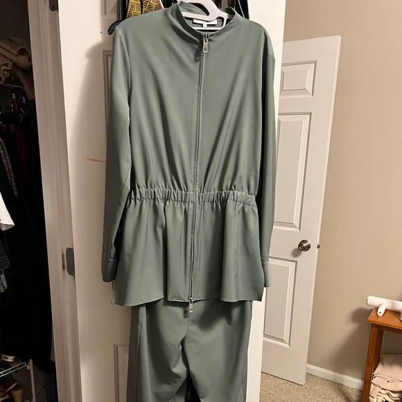 Tibi Green Double Layer Plain Weave Jumpsuit - Picture 5 of 6